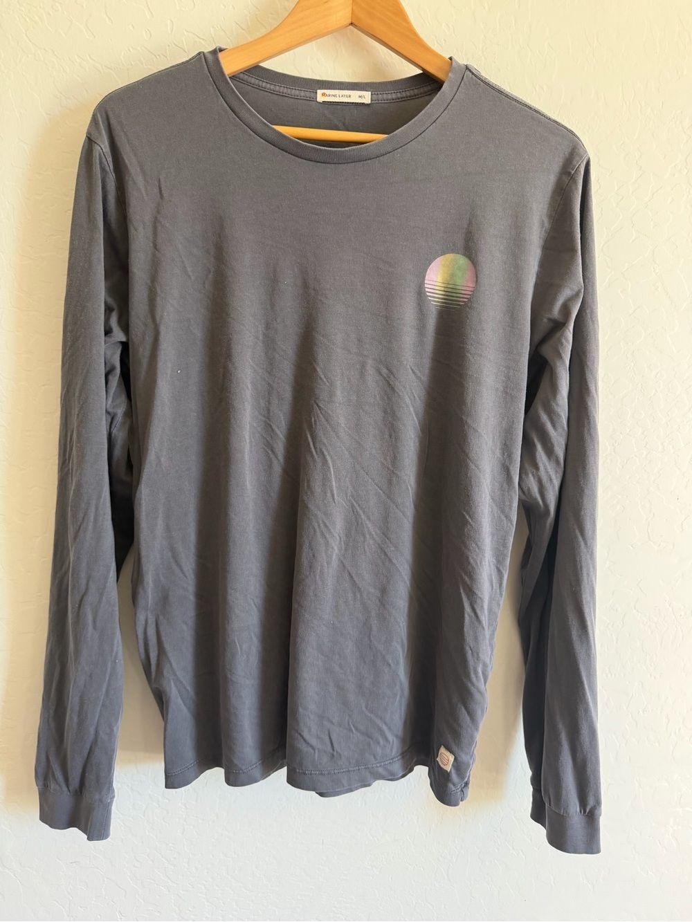 Marine Layer San Francisco "Surprisingly Cold" Long Sleeve Graphic Tee Charcoal - Picture 2 of 4